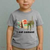 I Eat Cement Cursed Cat Funny Toddler T-Shirt thumb 2