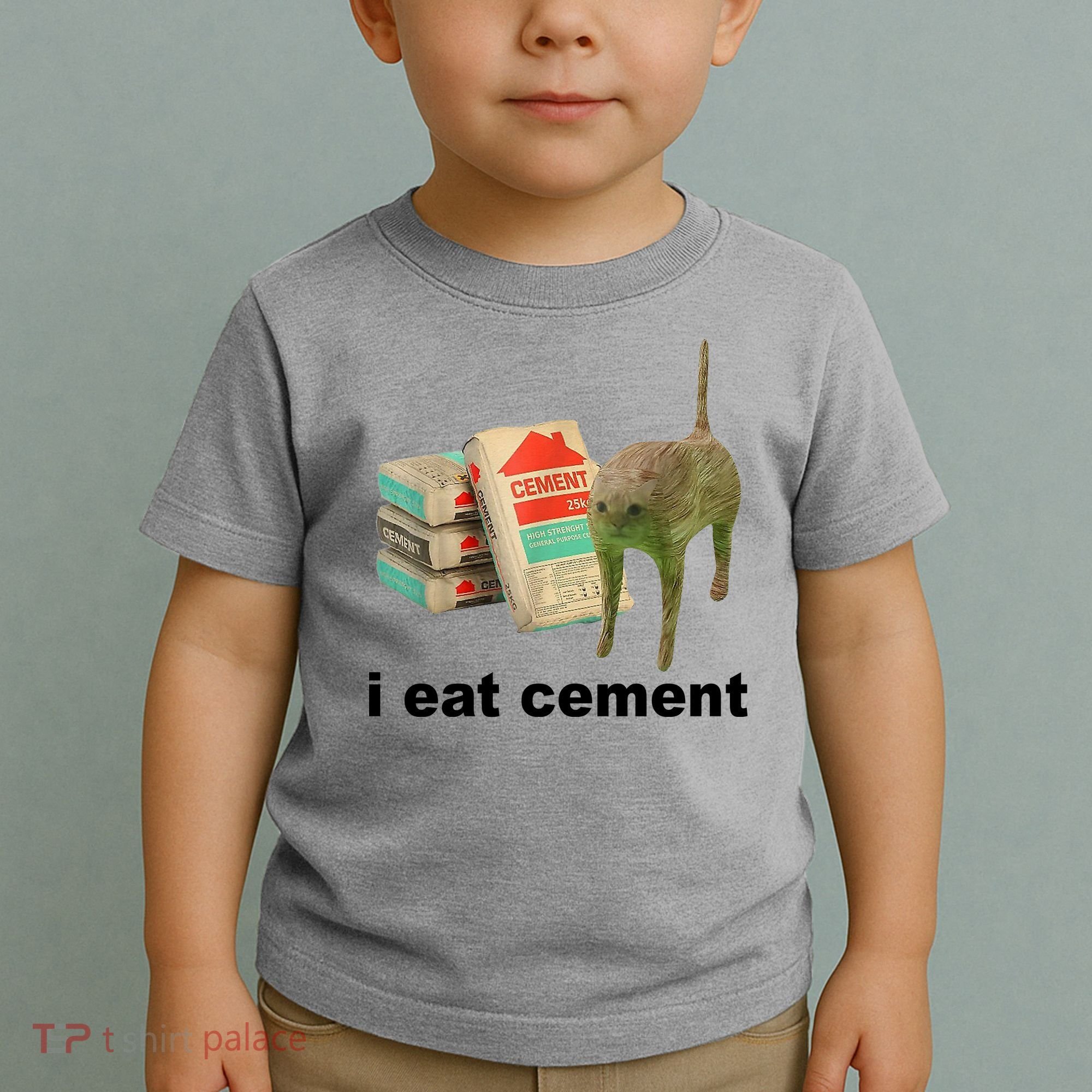 I Eat Cement Cursed Cat Funny Toddler T-Shirt