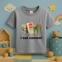 I Eat Cement Cursed Cat Funny Toddler T-Shirt thumb 3
