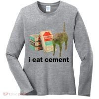 I Eat Cement Cursed Cat Funny Women's Long Sleeve Shirt thumb 0