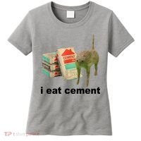 I Eat Cement Cursed Cat Funny Women's T-Shirt thumb 0
