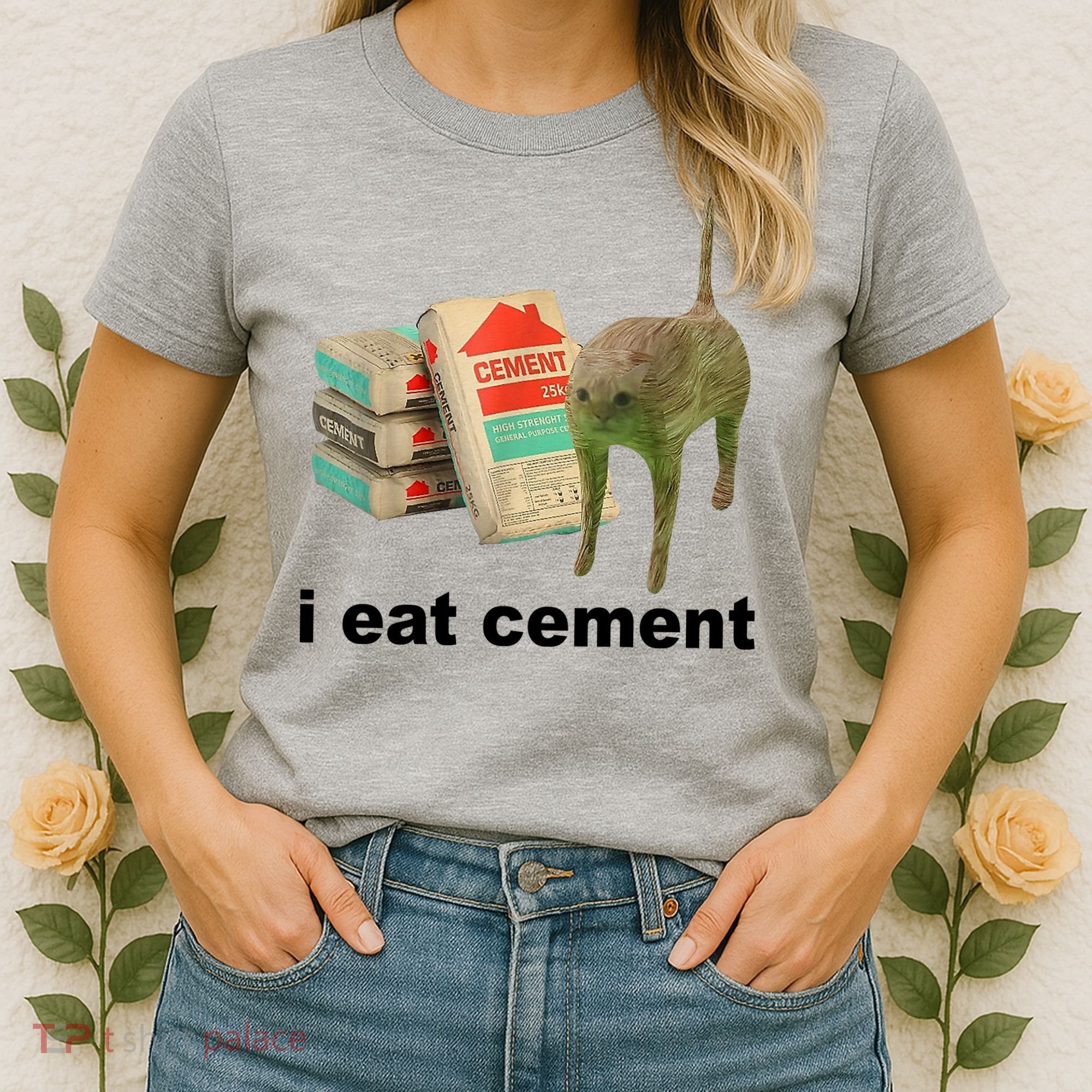 I Eat Cement Cursed Cat Funny Women's T-Shirt