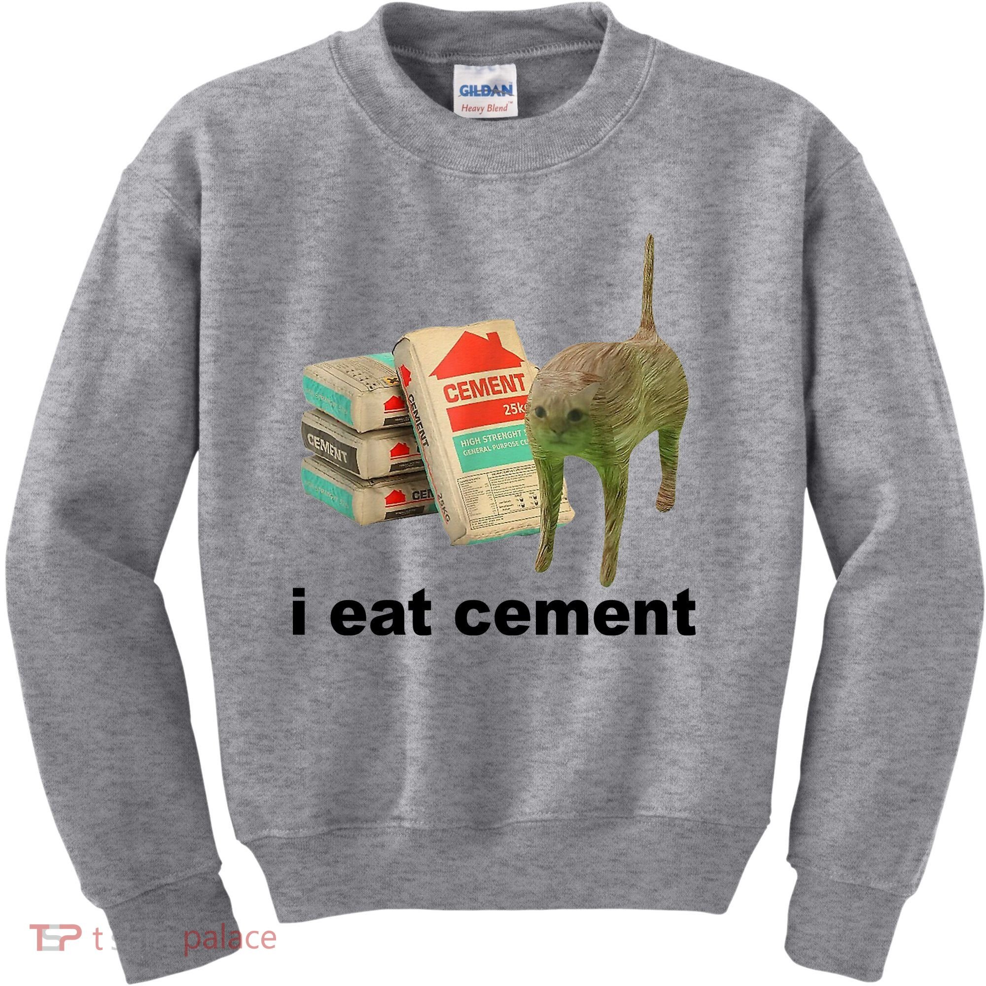 I Eat Cement Cursed Cat Funny Kids Sweatshirt