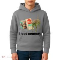 I Eat Cement Cursed Cat Funny Kids Hoodie thumb 4