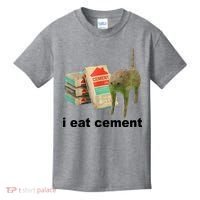 I Eat Cement Cursed Cat Funny Kids T-Shirt thumb 0