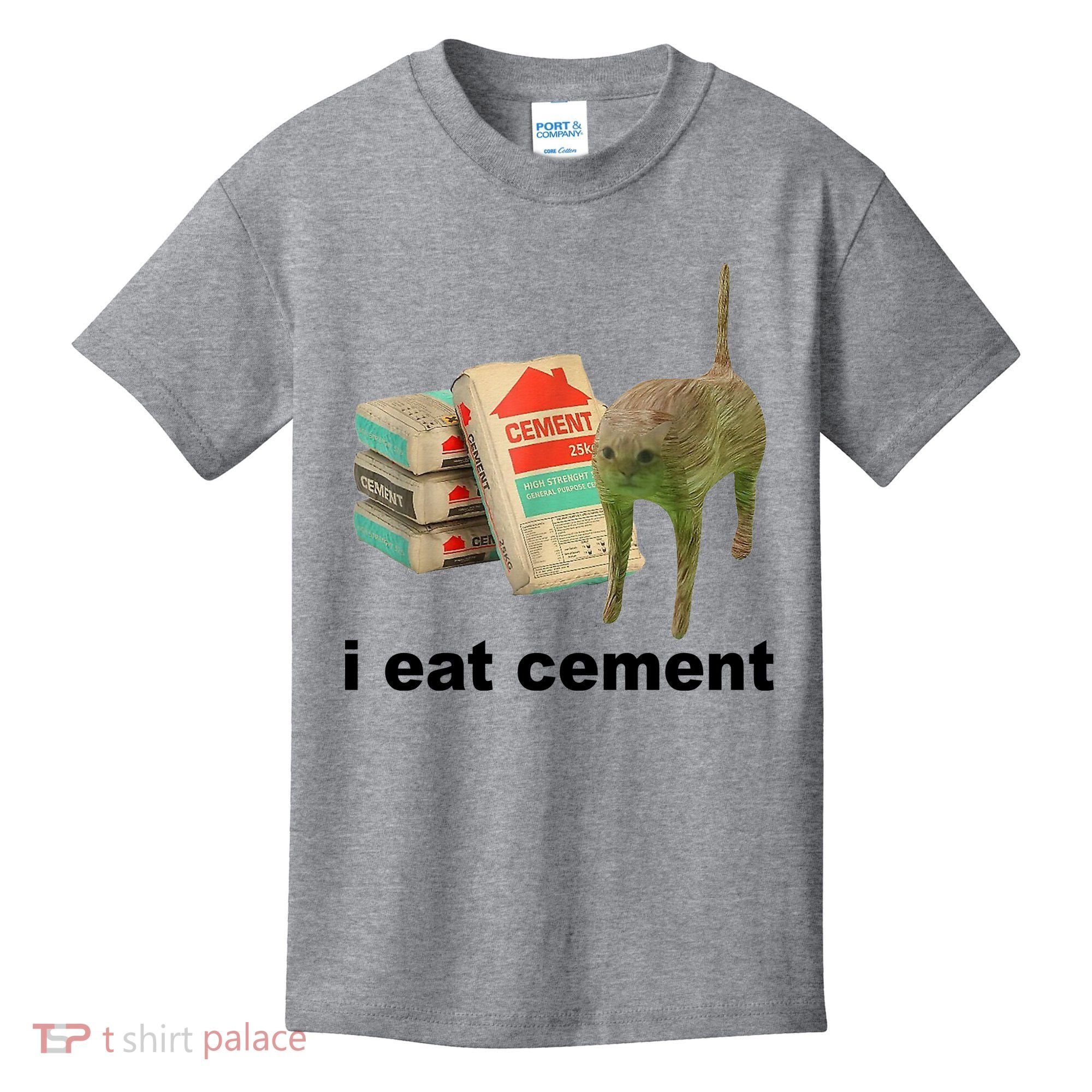 I Eat Cement Cursed Cat Funny Kids T-Shirt
