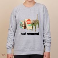 I Eat Cement Cursed Cat Funny Women's Sweatshirt thumb 0