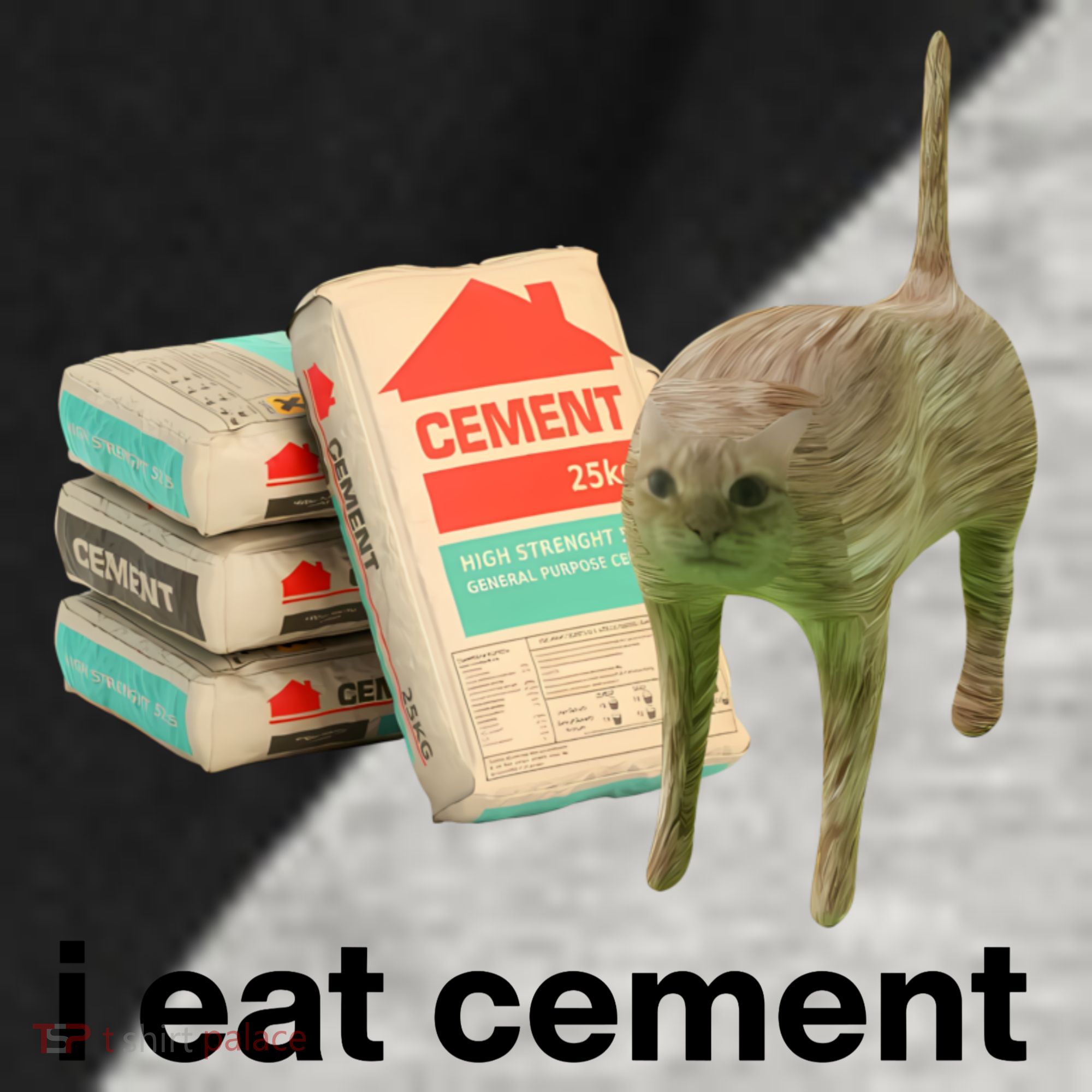 I Eat Cement Cursed Cat Funny Raglan Baseball Sleeve Shirt