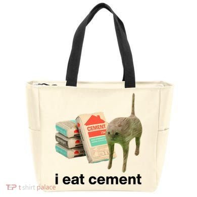 I Eat Cement Cursed Cat Funny Bag