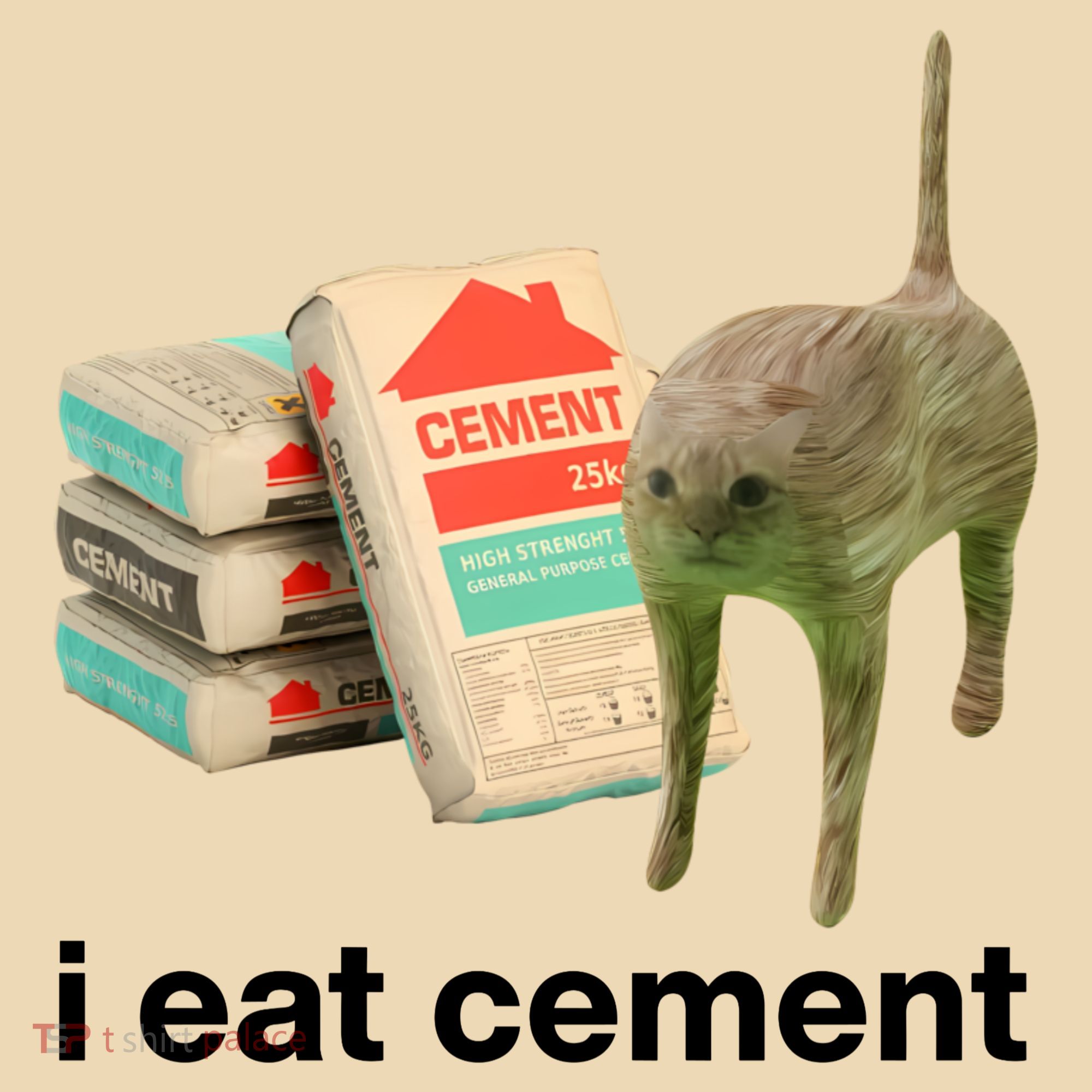 I Eat Cement Cursed Cat Funny Tote Bag
