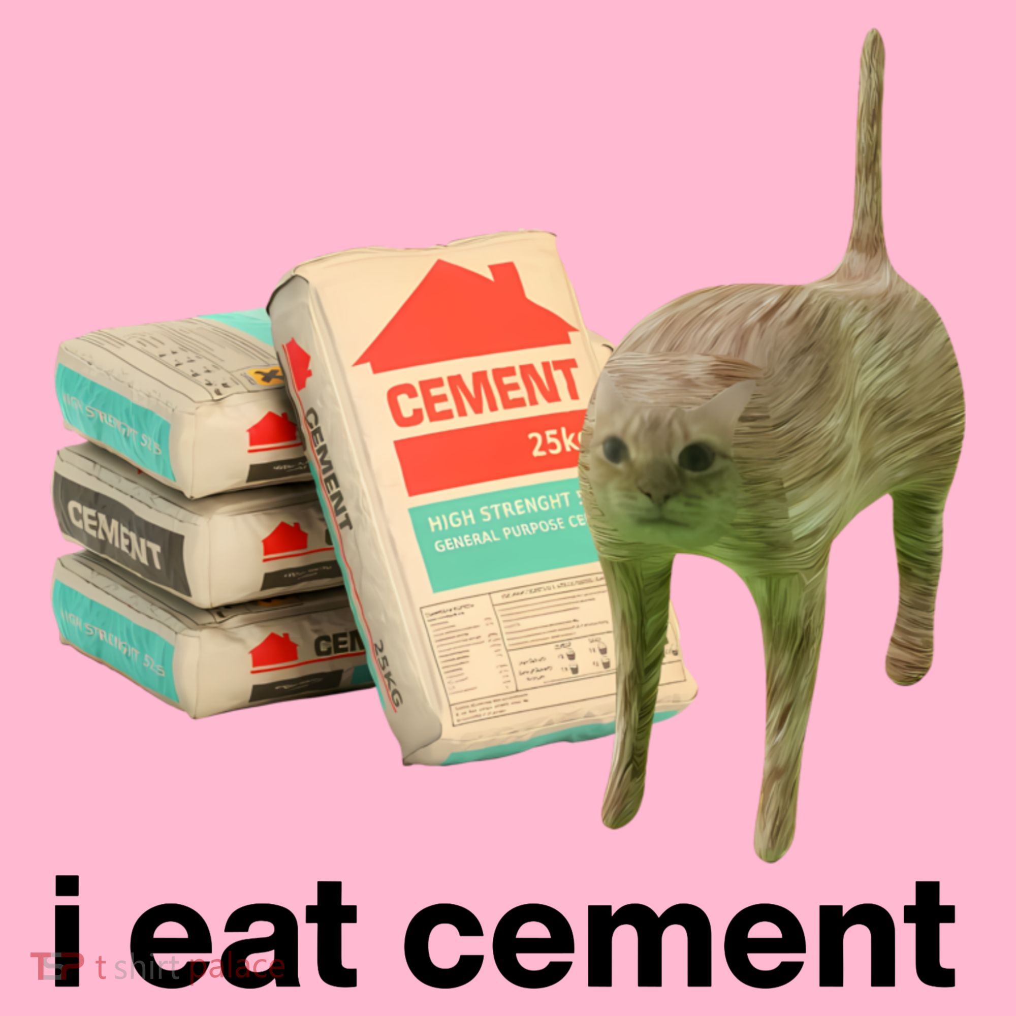 I Eat Cement Cursed Cat Funny Coaster