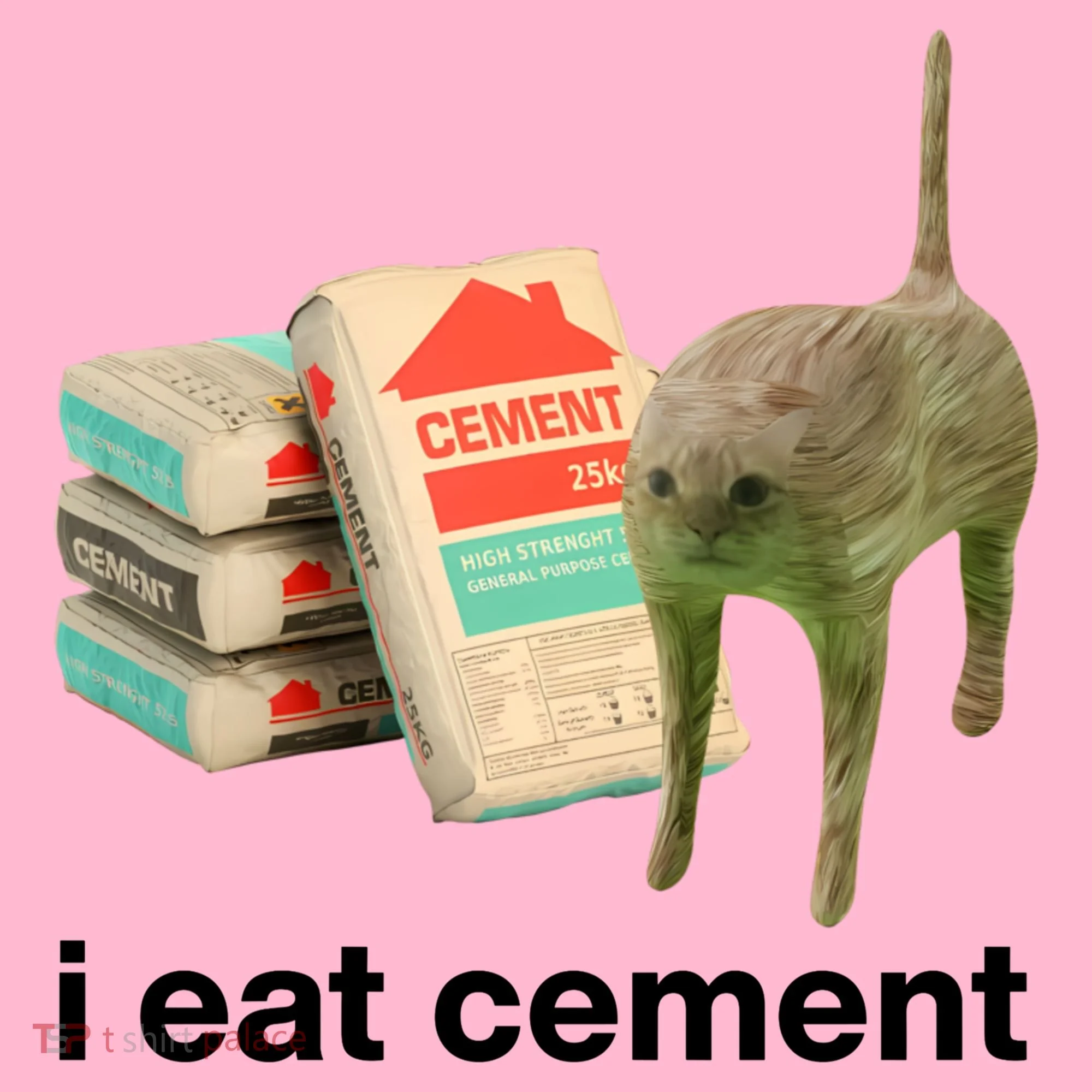 I Eat Cement Cursed Cat Funny Coaster