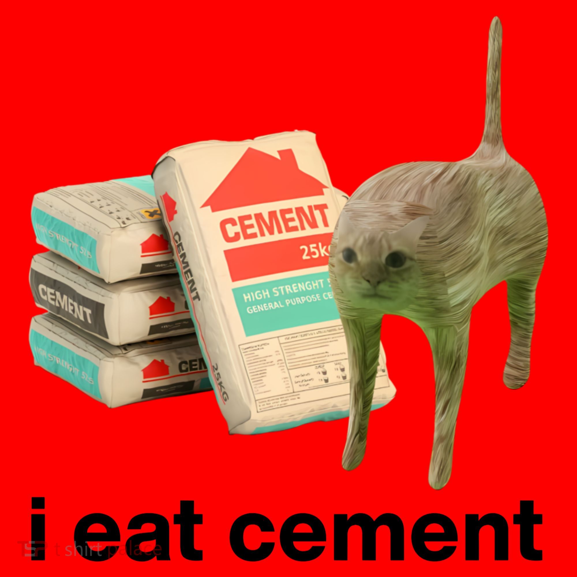 I Eat Cement Cursed Cat Funny Santa Hat