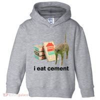 I Eat Cement Cursed Cat Funny Toddler Hoodie thumb 0