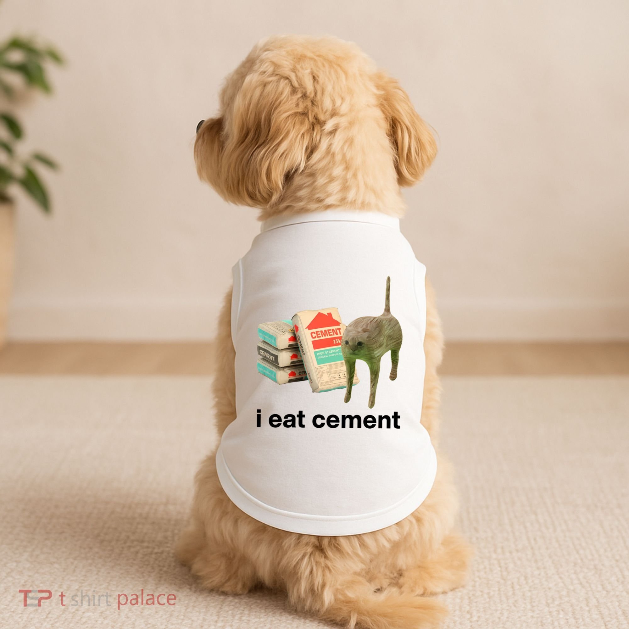 I Eat Cement Cursed Cat Funny Doggie Tank