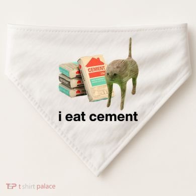 I Eat Cement Cursed Cat Funny USA-Made Doggie Bandana