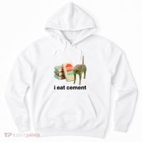 I Eat Cement Cursed Cat Funny Hoodie thumb 0