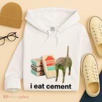 I Eat Cement Cursed Cat Funny Hoodie thumb 4