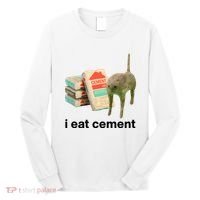 I Eat Cement Cursed Cat Funny Long Sleeve Shirt thumb 0
