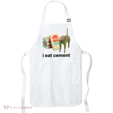 I Eat Cement Cursed Cat Funny Apron