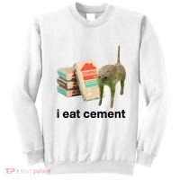 I Eat Cement Cursed Cat Funny Sweatshirt thumb 0