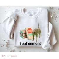 I Eat Cement Cursed Cat Funny Sweatshirt thumb 2