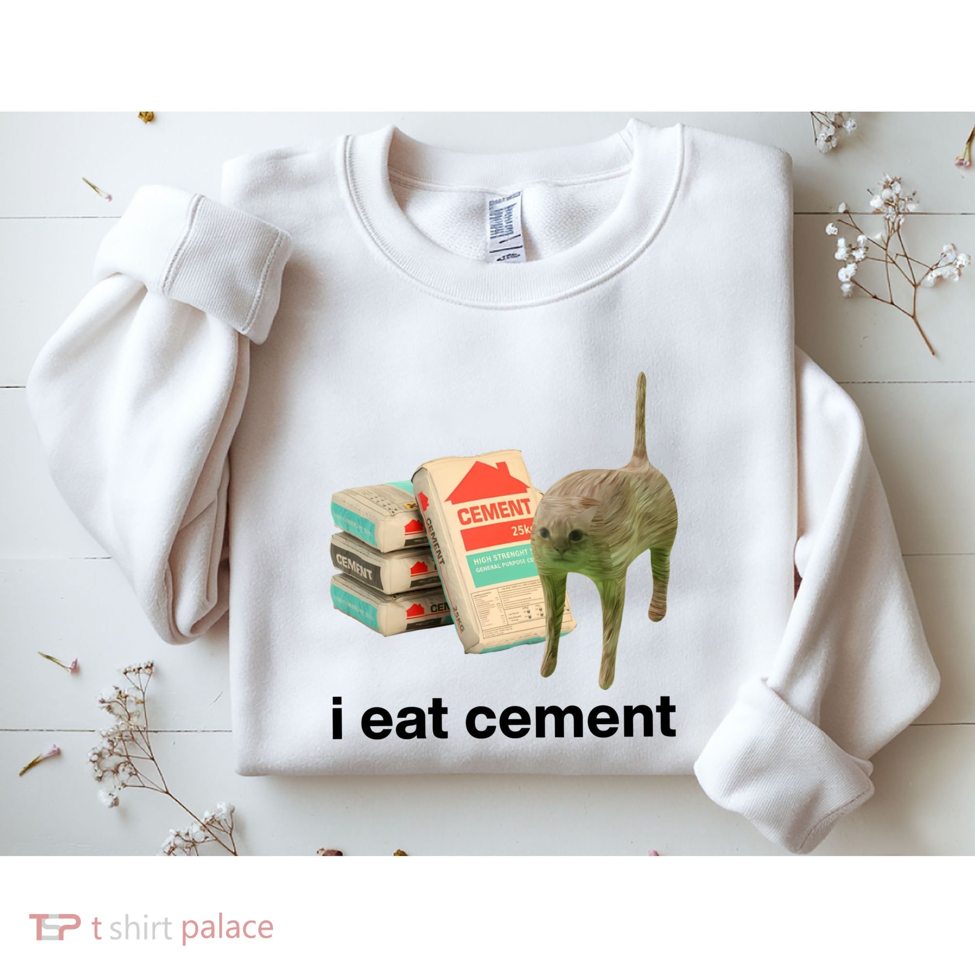I Eat Cement Cursed Cat Funny Sweatshirt