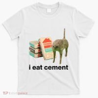 I Eat Cement Cursed Cat Funny T-Shirt thumb 0