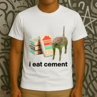 I Eat Cement Cursed Cat Funny T-Shirt thumb 3