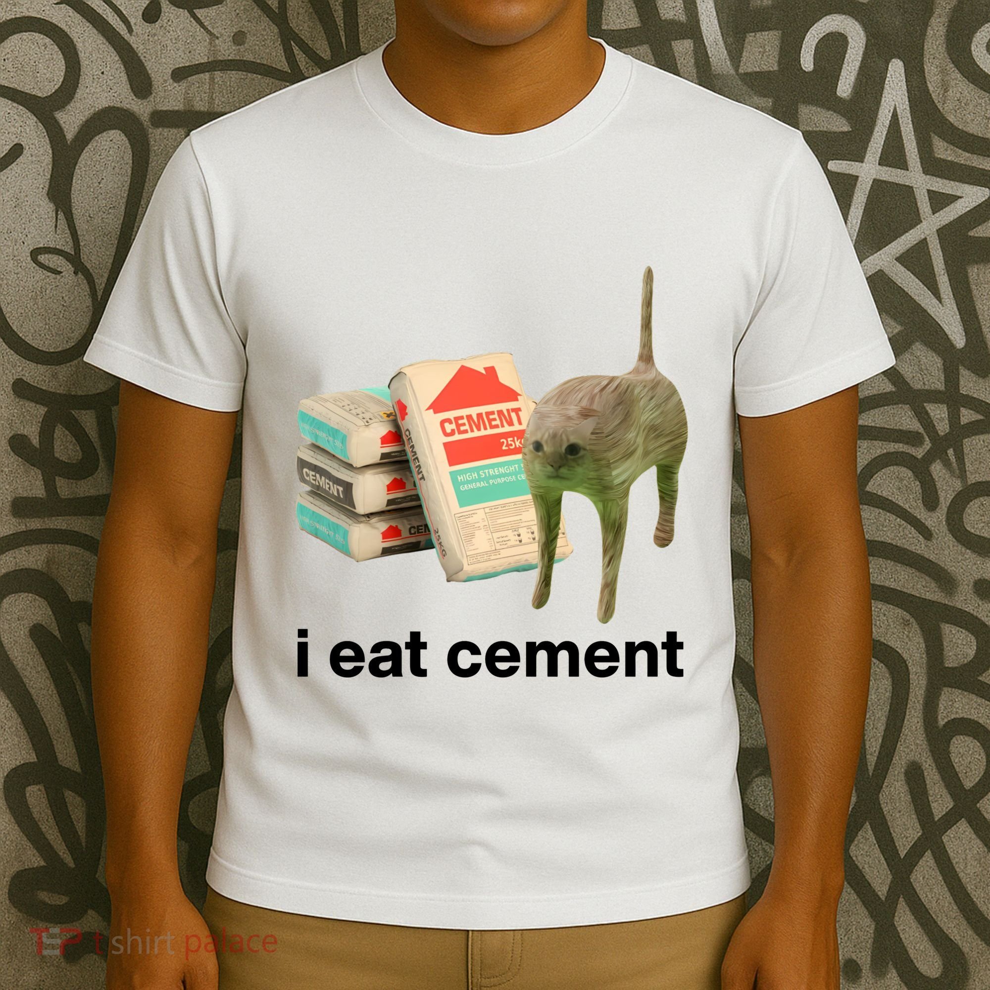 I Eat Cement Cursed Cat Funny T-Shirt