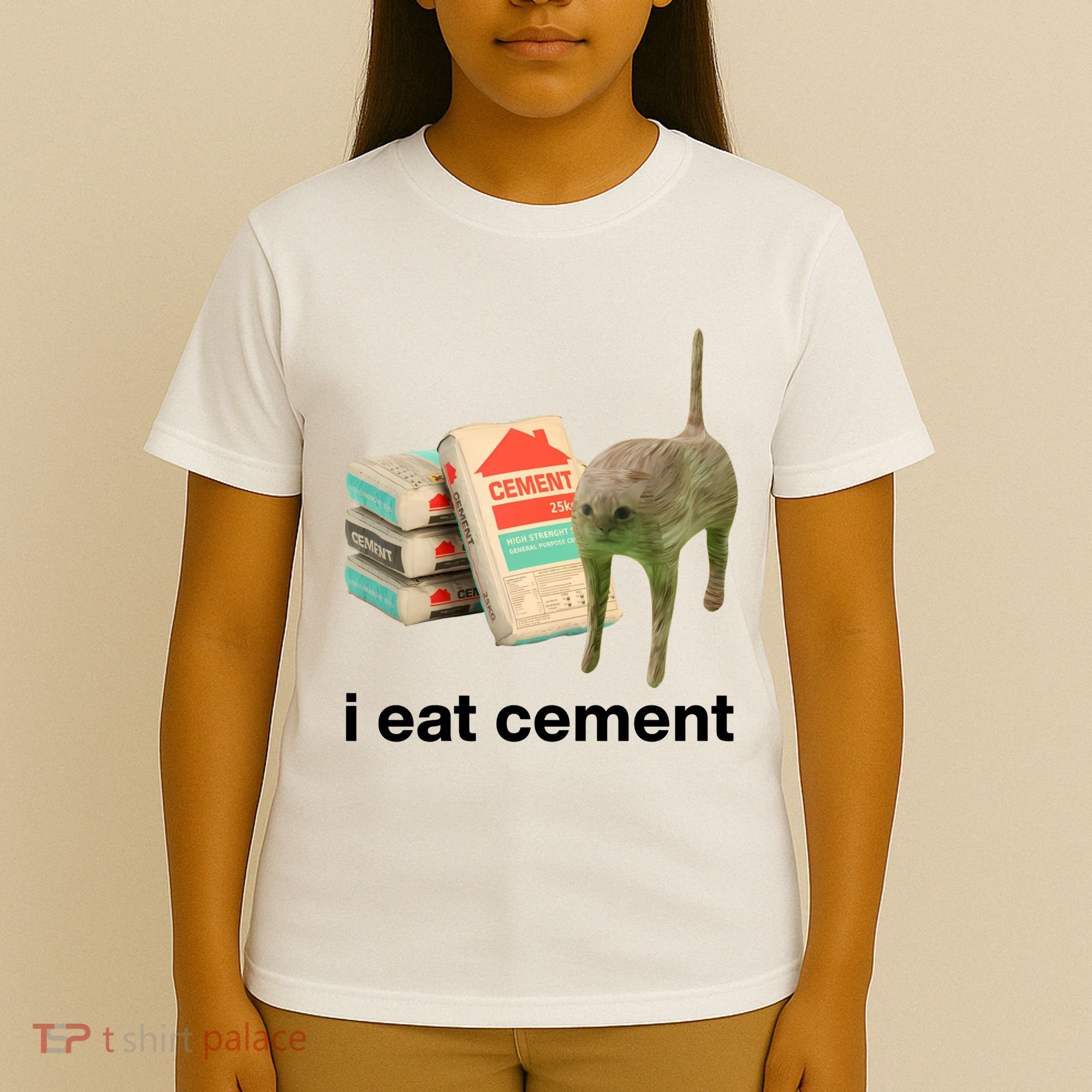 I Eat Cement Cursed Cat Funny T-Shirt