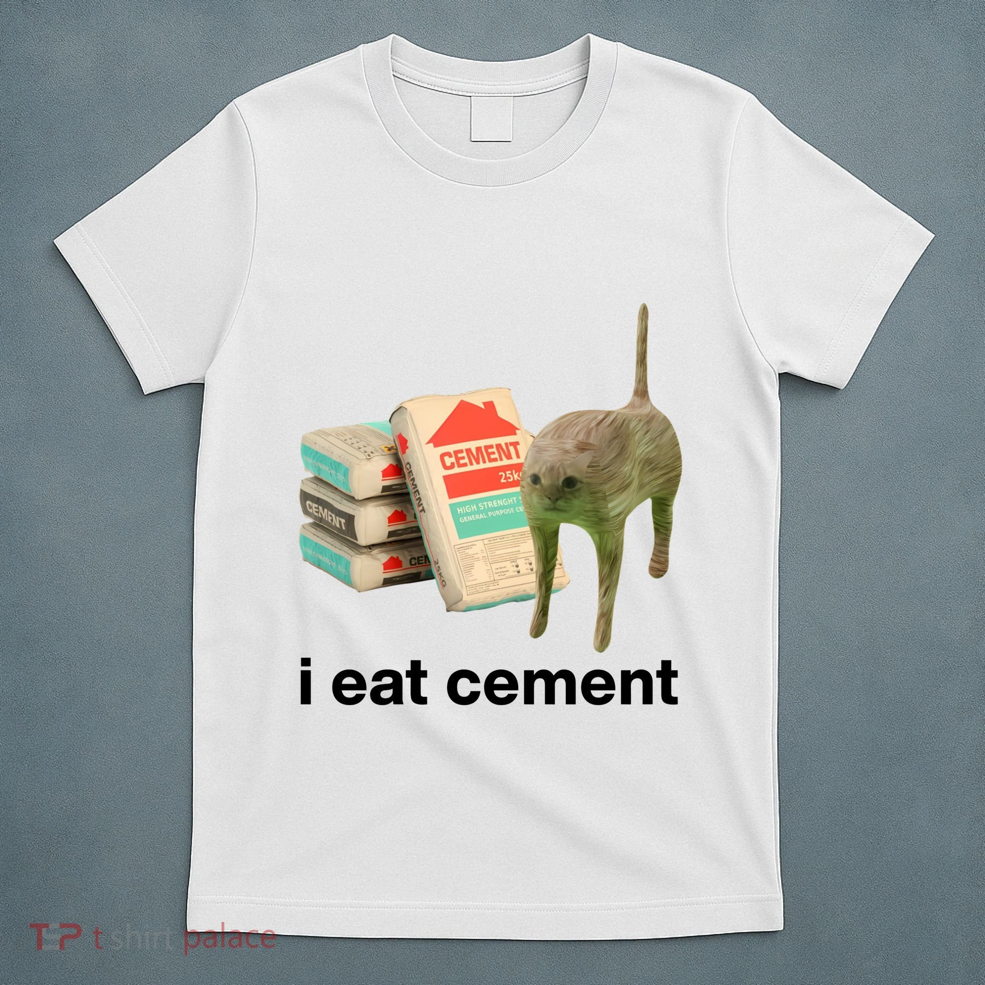 I Eat Cement Cursed Cat Funny T-Shirt