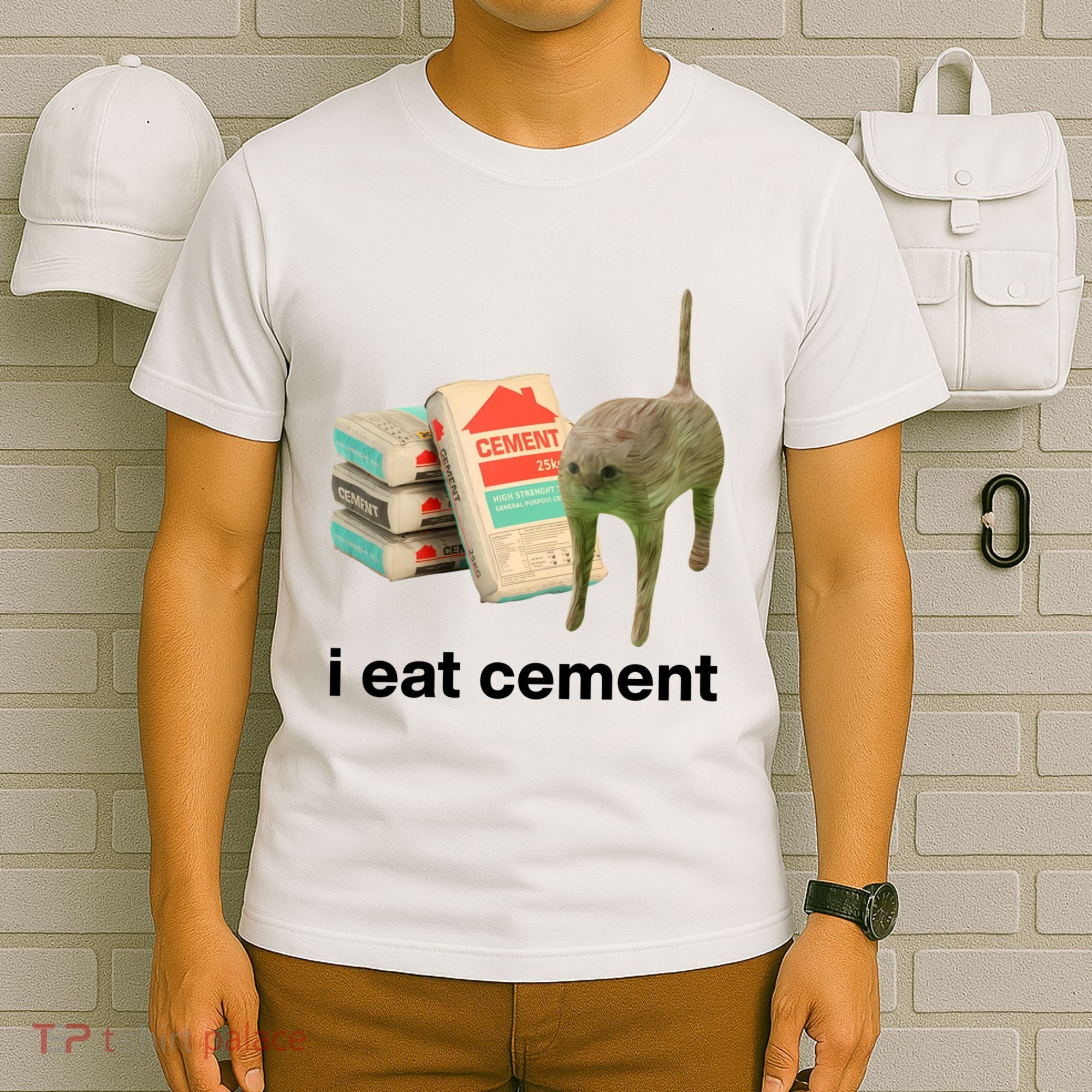 I Eat Cement Cursed Cat Funny T-Shirt