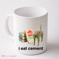 I Eat Cement Cursed Cat Funny Coffee Mug thumb 0