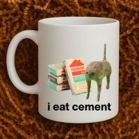 I Eat Cement Cursed Cat Funny Coffee Mug thumb 2