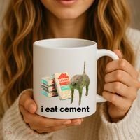 I Eat Cement Cursed Cat Funny Coffee Mug thumb 3