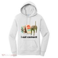 I Eat Cement Cursed Cat Funny Women's Hoodie thumb 0