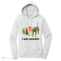 I Eat Cement Cursed Cat Funny Women's Hoodie thumb 0