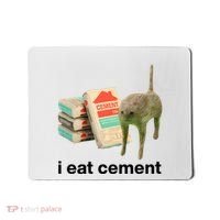 I Eat Cement Cursed Cat Funny Mousepad thumb 0