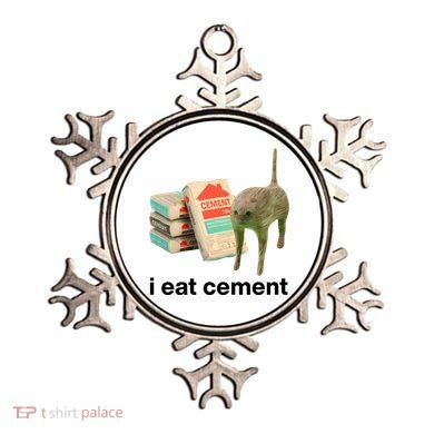 I Eat Cement Cursed Cat Funny Ornament