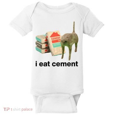 I Eat Cement Cursed Cat Funny Baby Bodysuit