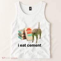 I Eat Cement Cursed Cat Funny Tank Top thumb 2