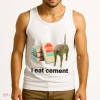 I Eat Cement Cursed Cat Funny Tank Top thumb 3