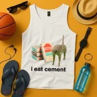 I Eat Cement Cursed Cat Funny Tank Top thumb 4