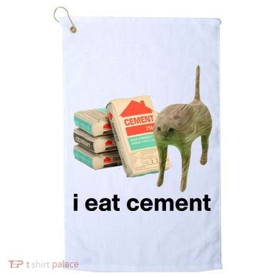 I Eat Cement Cursed Cat Funny Golf Towel