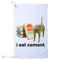 I Eat Cement Cursed Cat Funny Golf Towel thumb 0