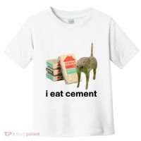 I Eat Cement Cursed Cat Funny Toddler T-Shirt thumb 0