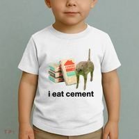 I Eat Cement Cursed Cat Funny Toddler T-Shirt thumb 2