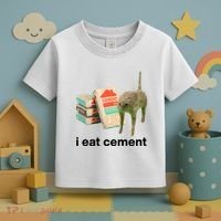 I Eat Cement Cursed Cat Funny Toddler T-Shirt thumb 3
