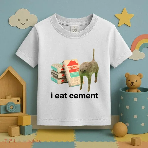 I Eat Cement Cursed Cat Funny Toddler T-Shirt